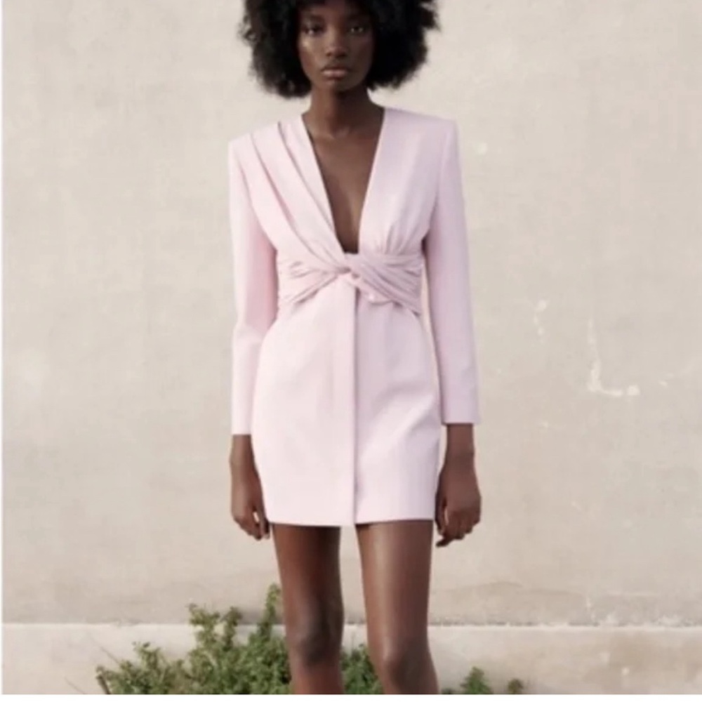 Zara XL pink blazer suit dress